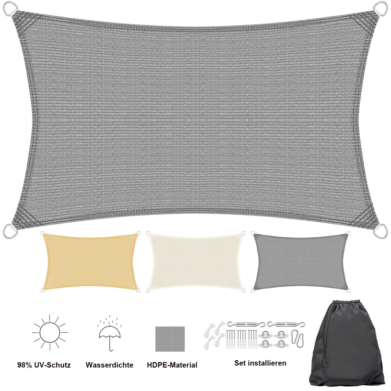Sonnensegel Sonnenschutz Wasserdicht Wasserdicht HDPE UV-Schutz für Garten DE