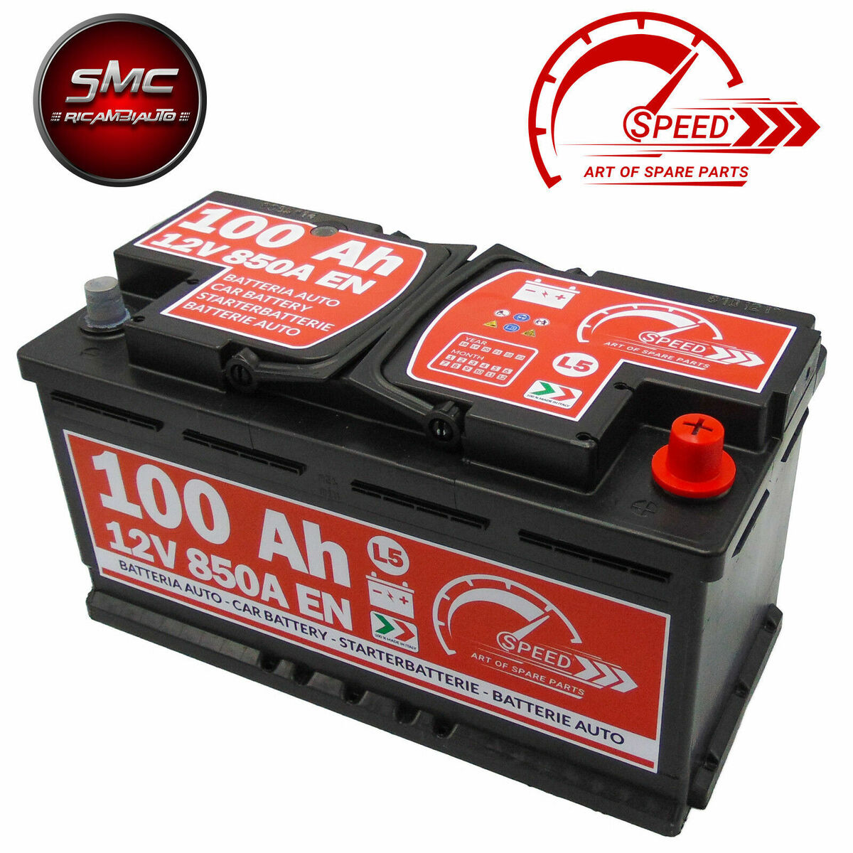 Batterie voiture 12V 100Ah 850A Speed Starter batterie au lieu de 90Ah 92Ah  95Ah