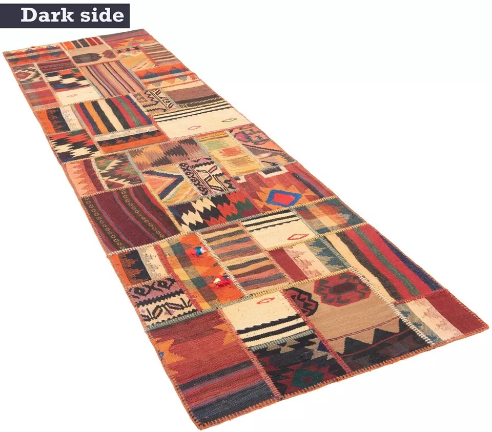Kelim Patchwork 210x86 cm Handgewebter Perserteppich-Läufer,Orient,Nomadic,kilim - Bild 3 von 4