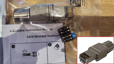 Cat7 RJ45 geschirmter Stecker - KEINE CRIMPZANGE ERFORDERLICH - ERMÖGLICHT DICKES KABEL - KAUDEN