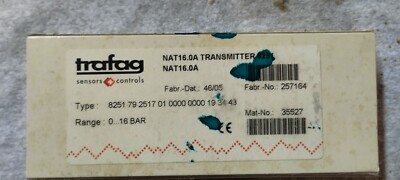 Trafag NAT16.0A Transmitter 8251 pressure tansmitter Drucksensor 0..16 Bar