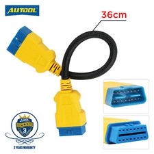 16 Pin Obd2 Obdii Extension Cable Adapter Male To Female Connector Wire 36cm