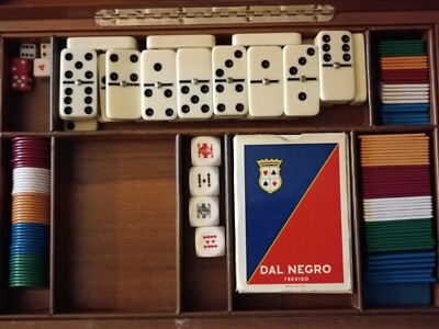   Casino Tischspiel' Karten Dal Negro Würfelbox Domino Poker Game Set '70