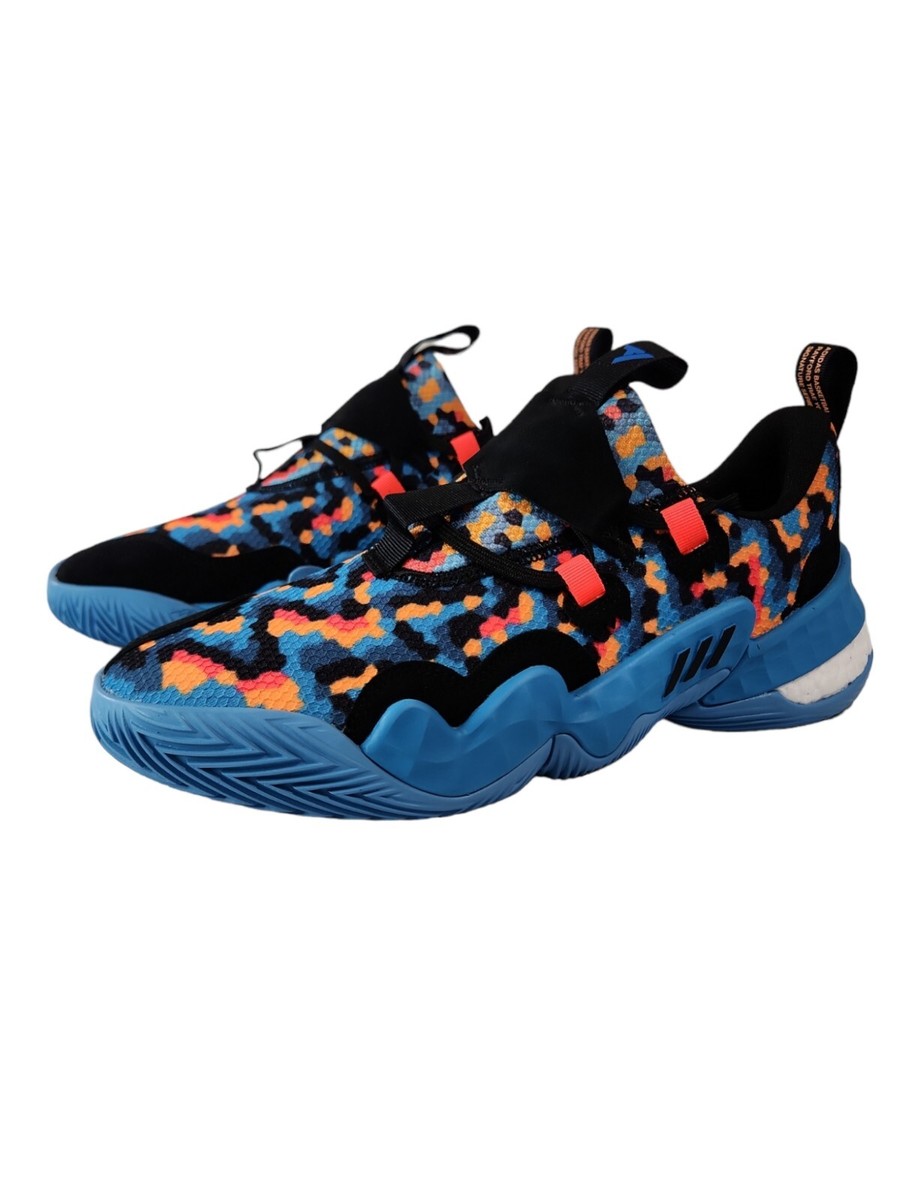 adidas Trae Young 1 Pixel Black Blue Multi GY0289 Men's Size 10