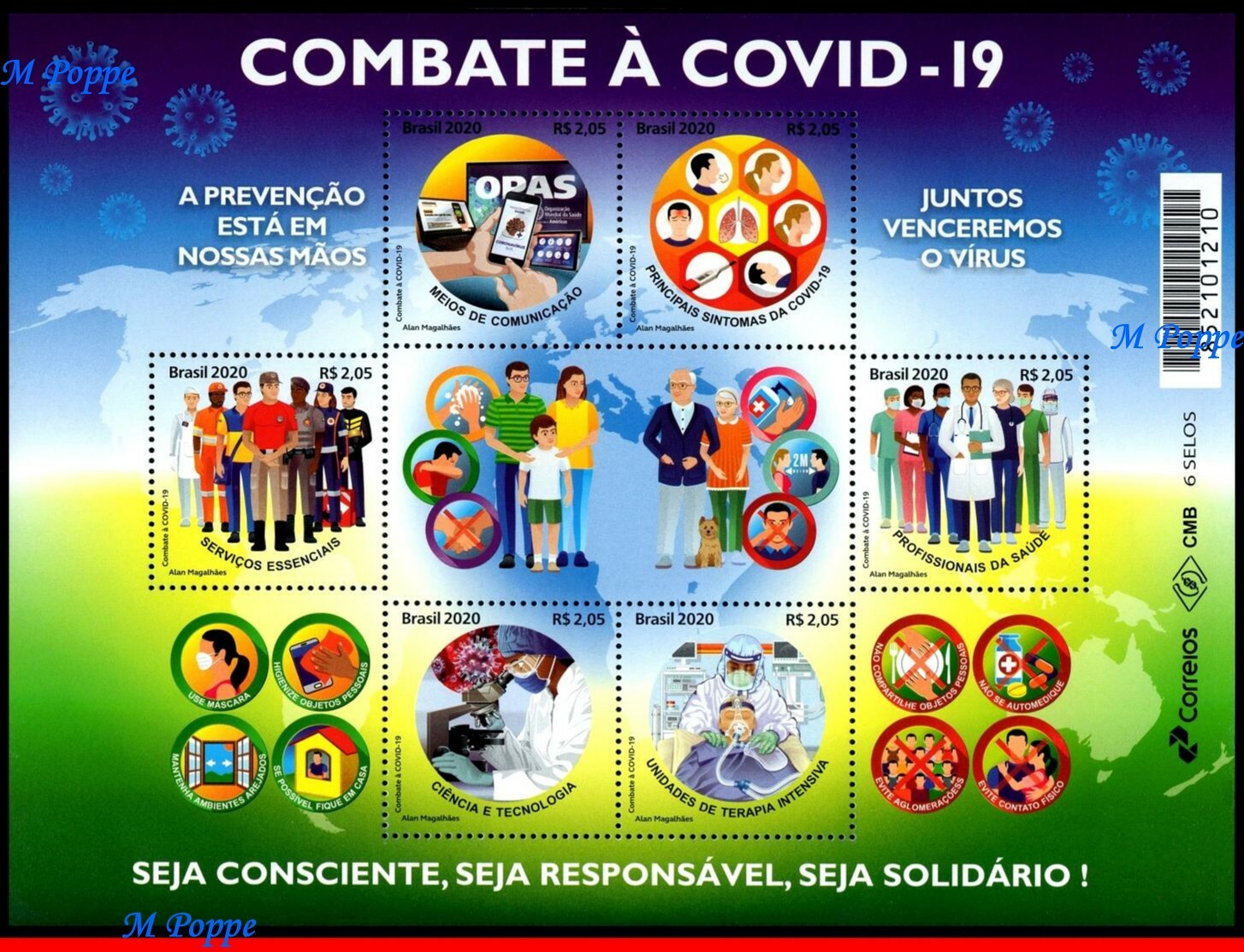 20-08 BRAZIL 2020 FIGHTING THE PANDEMIC, EPIDEMIC, PREVENTION TO THE VIRUS, MNH