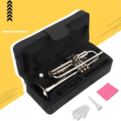 New Silver Student School Band Bb Trumpet W/ Casa Xmas Gift for Beginner