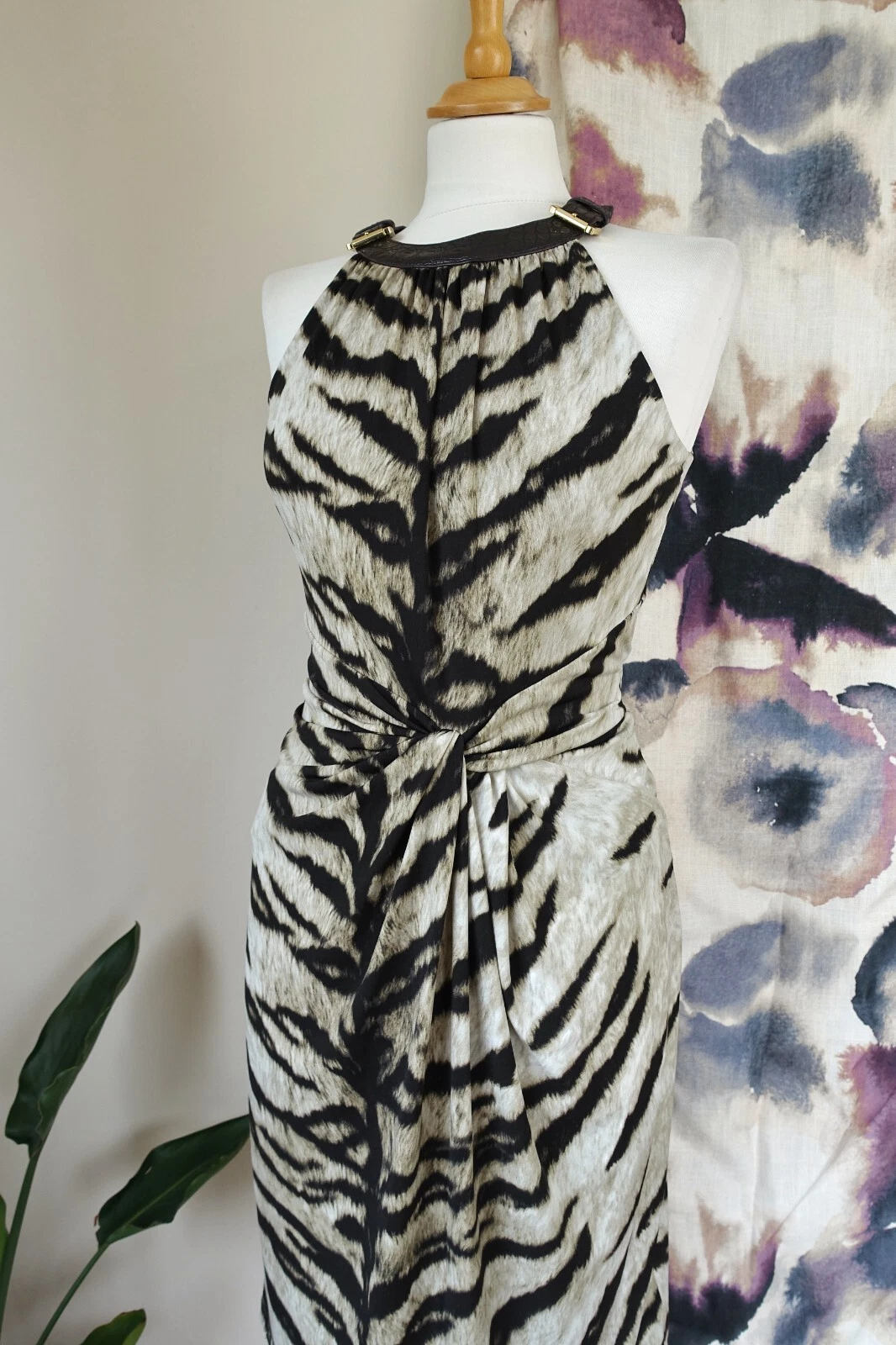 Abito a tubino MICHAEL KORS stampa animalier elasticizzato vestibilità raccolta taglia S