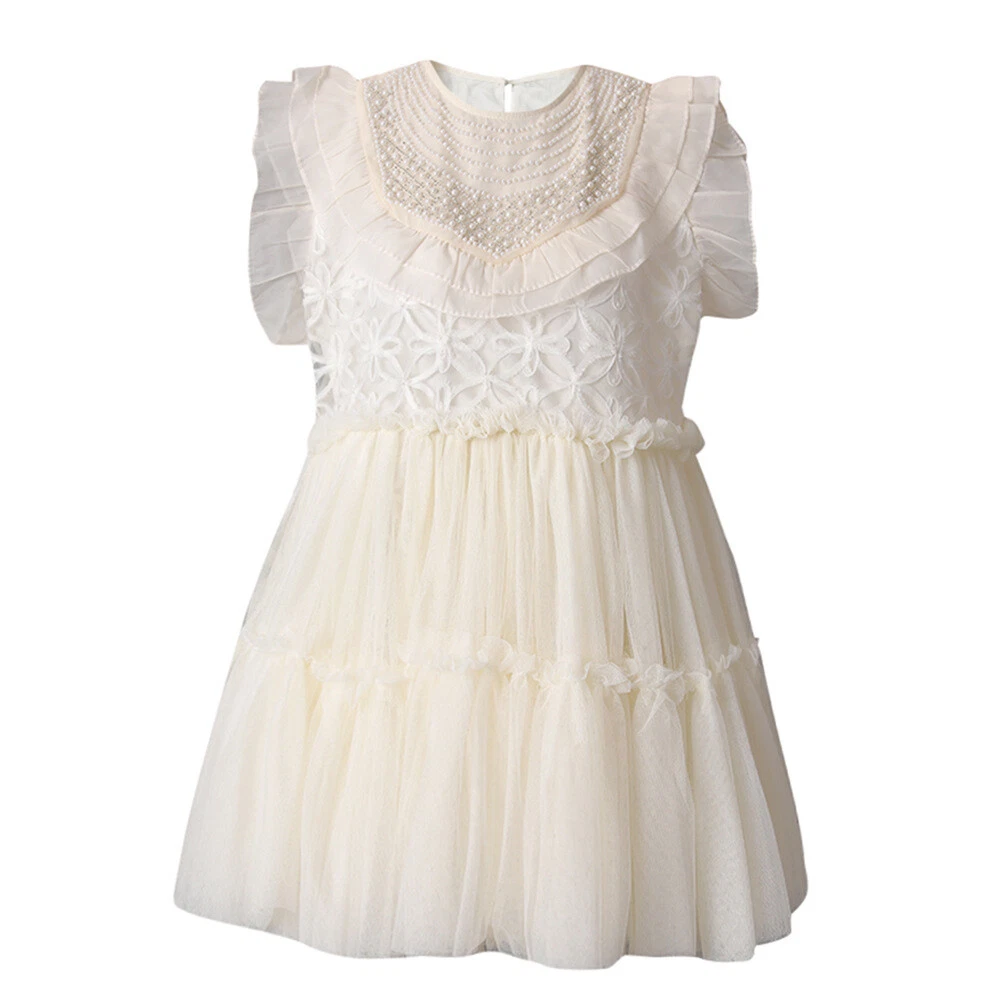 OFF WHITE Gonna donna elegante francese a rete giuntata estiva nuova dimagrante perline gonna linea A