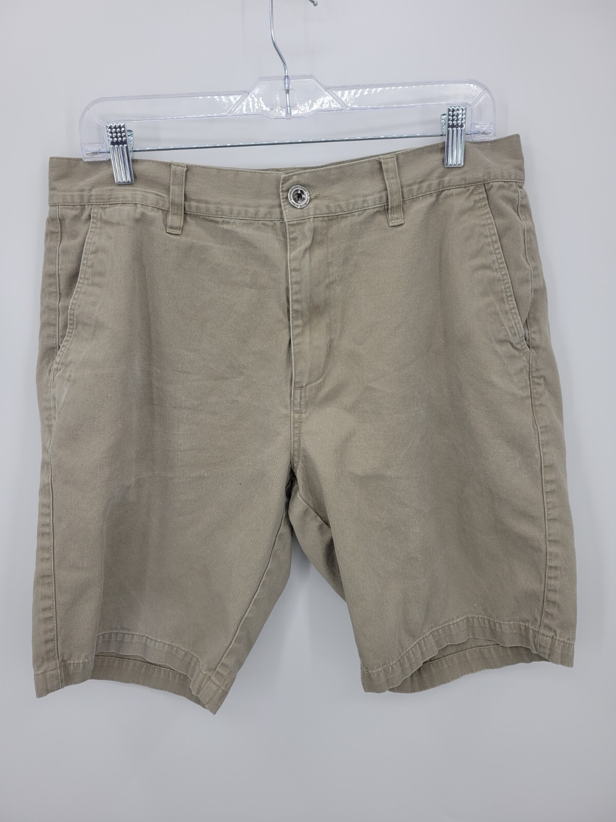 RVCA Shorts Mens 33 Khaki Tan Flat Front Casual Weekend Chino