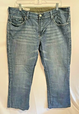 Men's Buffalo King David Bitton Denim Blue Jeans Distressed Boot Cut Sz 36 x 32