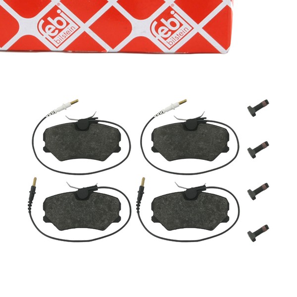 febi 16258 BremsbeläGe + Warnkontakt FüR Citroen C3 1 ZX Peugeot 405 1 2 Vorne-image