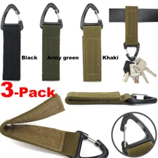 3PCS Tactical Military Molle Key Hook Carabiner Webbing Clip Belt Buckle Strap