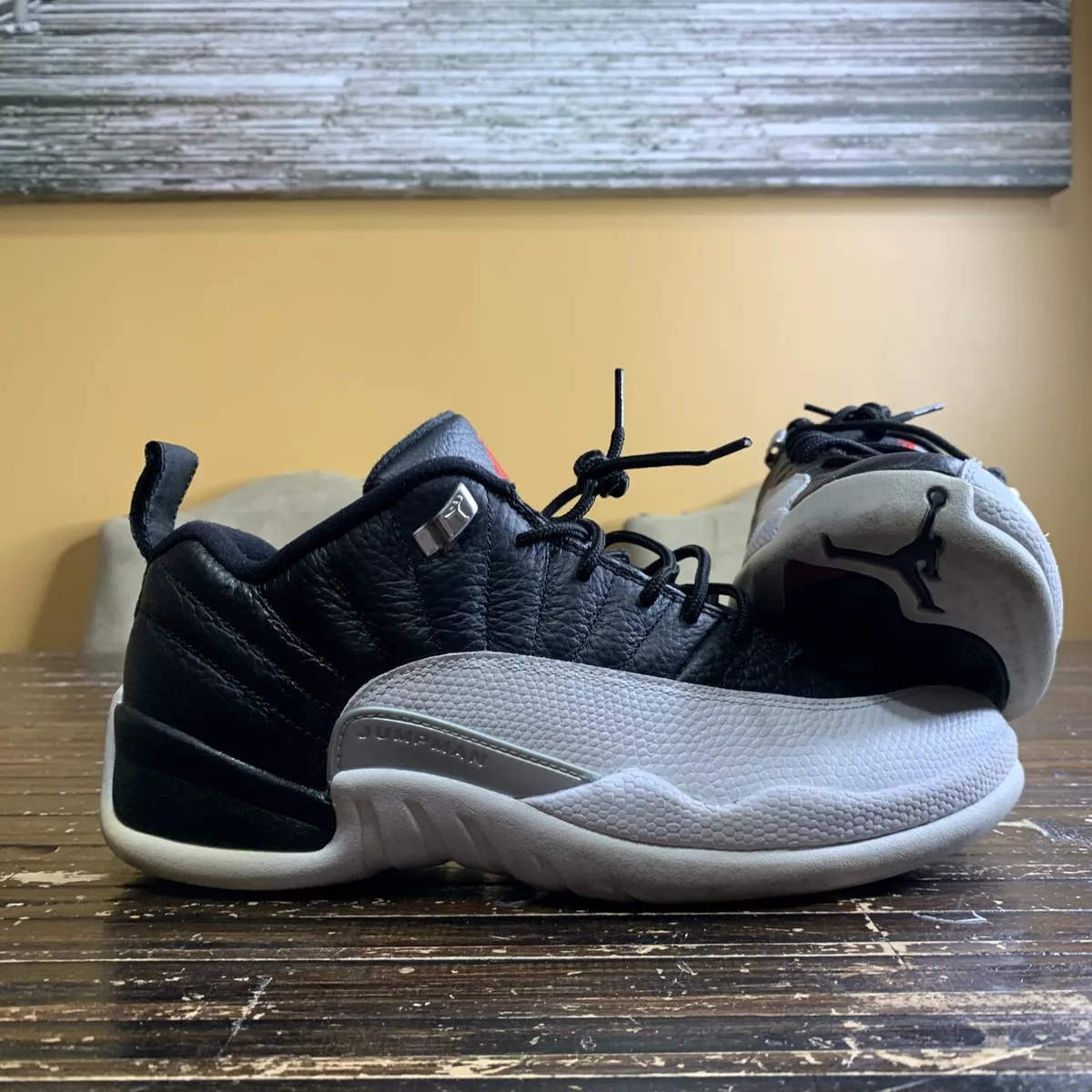 Nike Air Jordan 12 Retro Playoff Low Black White Red 308317-004 Size 8 Year 2016