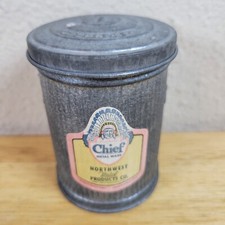 VTG Chief Metal Ware Northwest Salesman Sample Galvanized Garbage Can 3 3/4