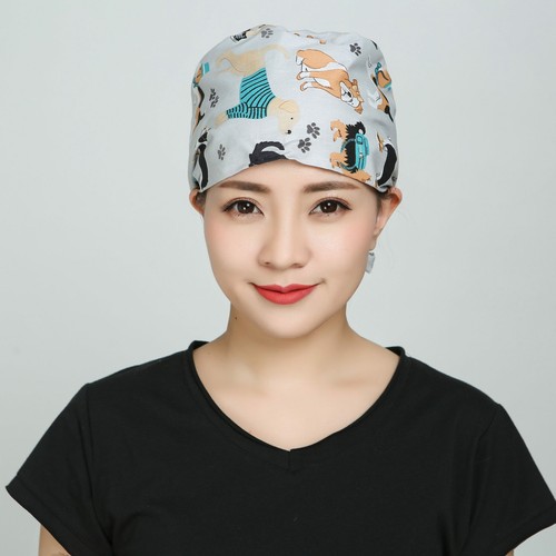 Womens/Mens Florals Printed Cap Scrub Hat/Cap Head Wear Adjustable Accessories - Picture 638 of 660