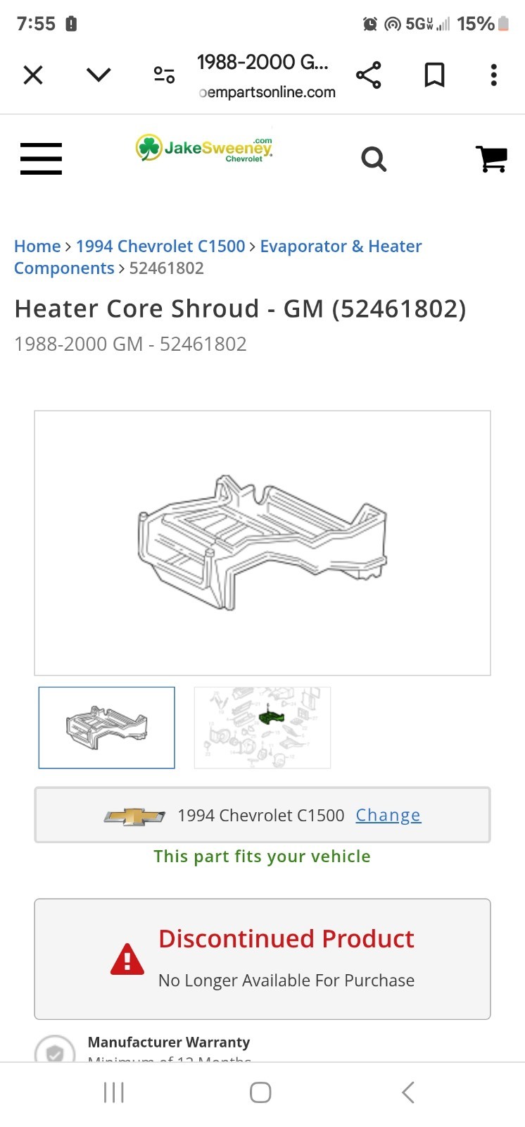 88-98  Chevy Gmc Truck Silverado 92-98 SUV HVAC HEATER AC EVAPORATOR CORE CASE 