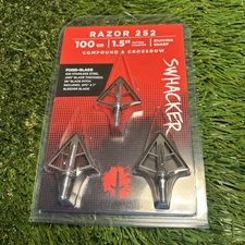 Swhacker RAZOR 252 Blade 100 GR 1.5” W/ Bleeder SS Broadheads Made In USA