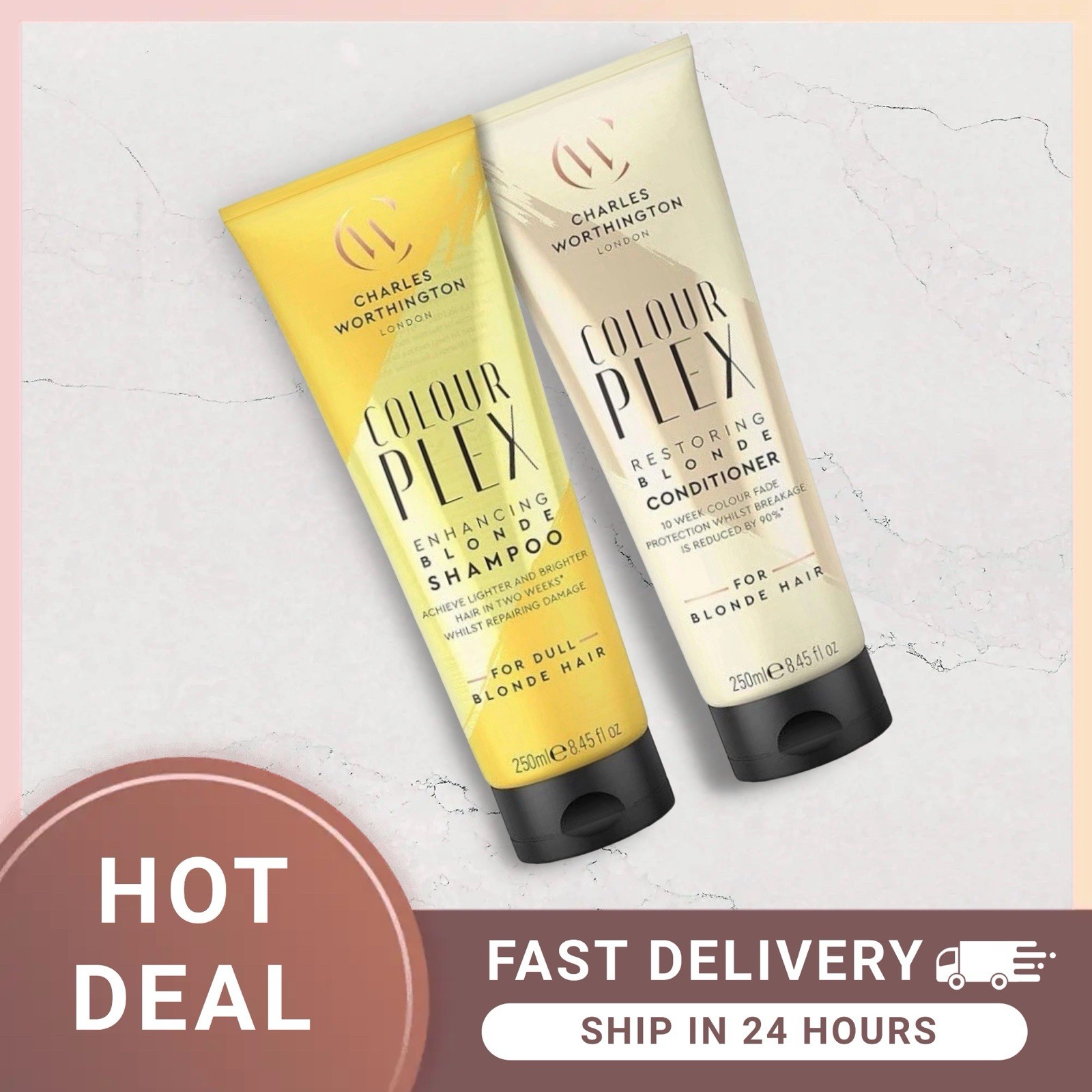 Charles Worthington ColourPlex BLONDE Enhancing Shampoo + Restoring Conditioner