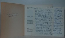 Handwritten letter, 5 pages, DIN A5. Dated 15.XII.1968. - Plus: Dedication Exem