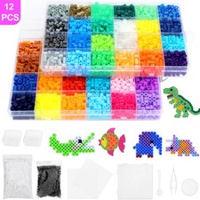 48 Colors 5mm Fuse Beads Kit DIY Craft Set w/ Boxes for Teen Adult Girl Toy Gift