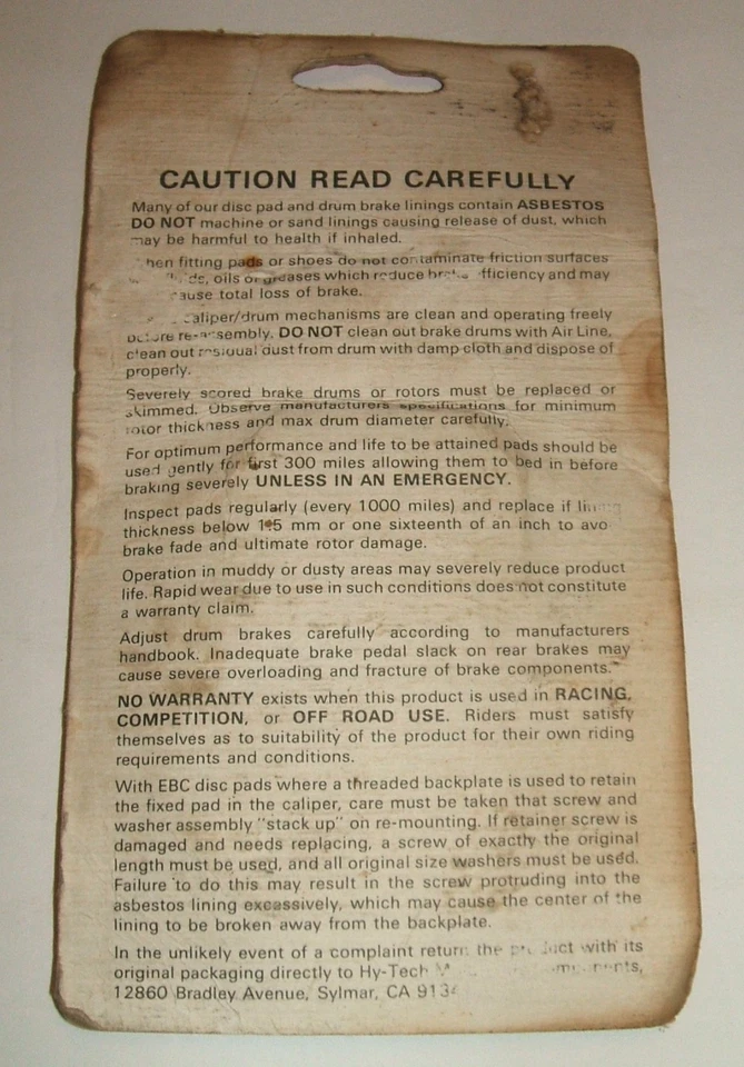 Pastillas de freno Ebc Fa34 Yamaha orgánicas Seca Sr500 Xs1100 XS 650 750 850 920 550 500 Foto 3 de 3