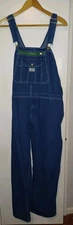 Vintage Liberty Overalls Men's 48x30 Blue Denim Bibs Workwear Rancher Farm