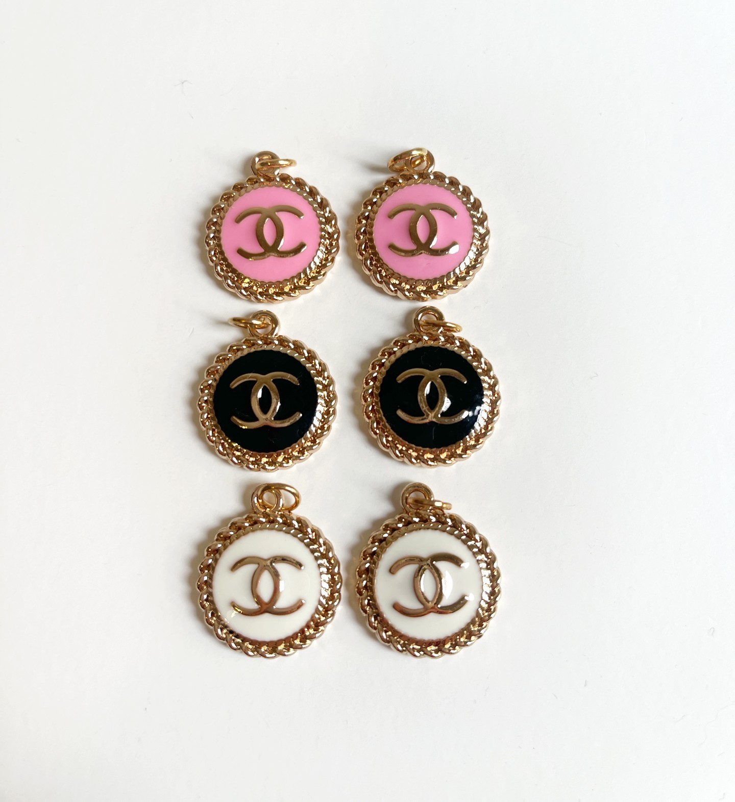 Lot of 6 Designer Gold Metal Zipper Pull Charm STAMPED