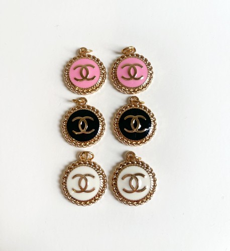 Lot of 6 Designer Gold Metal Zipper Pull Charm STAMPED