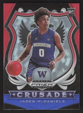 Jaden McDaniels 91 Red White and Blue 2020 Panini Prizm Draft Picks Huskies