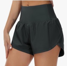 Womens High Waisted Running Shorts Quick Dry Athletic Workout Shorts Size M