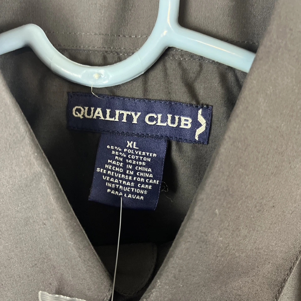Quality Club Mens Button Down Long Sleeve Collared Shirt Size XL Dark Gray NWT - Image 2 of 4