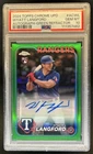 2024 Topps Chrome Update Wyatt Langford Auto RC Green Refractor #/99 PSA 10