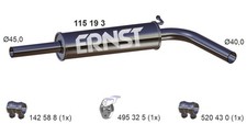 ERNST Mittelschalldämpfer 115193 für VW POLO 5 6R1 6C1 SKODA FABIA 3 NJ5 NJ3 4