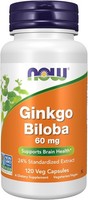 Now Foods, Ginkgo Biloba Gehirn UnterstüTzen 60Mg 120 Veg. Kapseln Super Preis