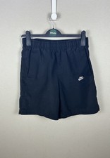 Nike Youth Unisex Black Polyester Sports Shorts Logo Large 12-13Y Y2K