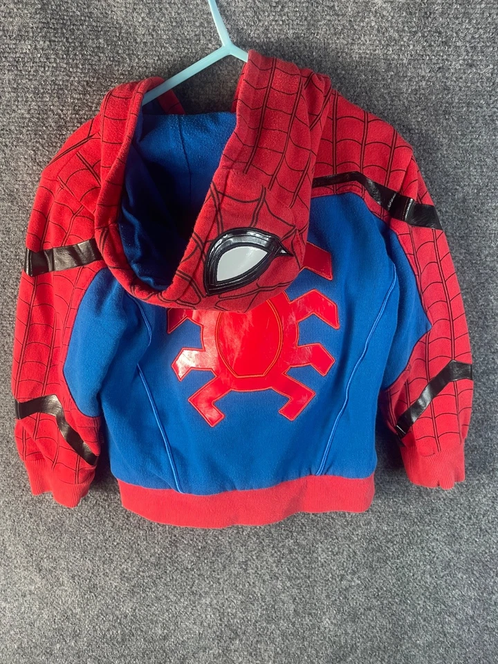 Suéter con Capucha Cremallera Completa Marvel Spiderman Talla 4 Rojo Algodón Niño Pequeño Foto 3 de 4
