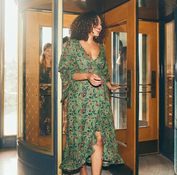 green emerald velvet dress Retrofete Ellen Dress in Dark Green