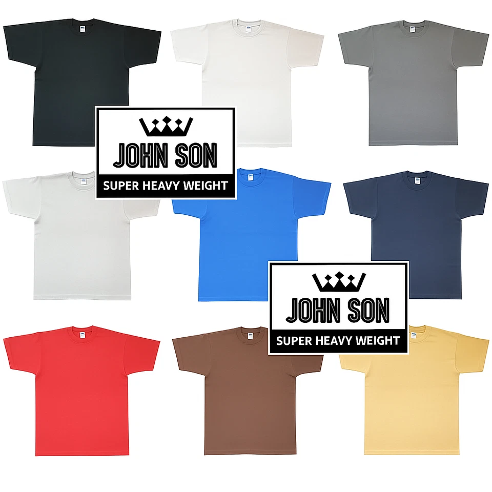 Camisetas altas lisas cuello redondo [JOHN SON] peso súper pesado [L ~ 7XL] talla grande individual Foto 3 de 4