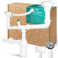 Siphon DoppelbeckenspüLe 6/4'' 40/50 Mm Flaschensiphon GeräTeanschlüSs ÜBerlauf