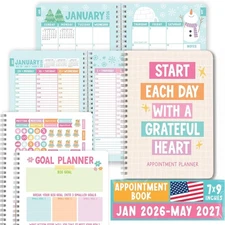 Hourly Appointment Book 2026-2027 - Appt 2026, Daily Doodle Beige