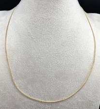 18 kt Yellow Gold Filled Cuban Link Chain 18" 1mm Width Large Clasp