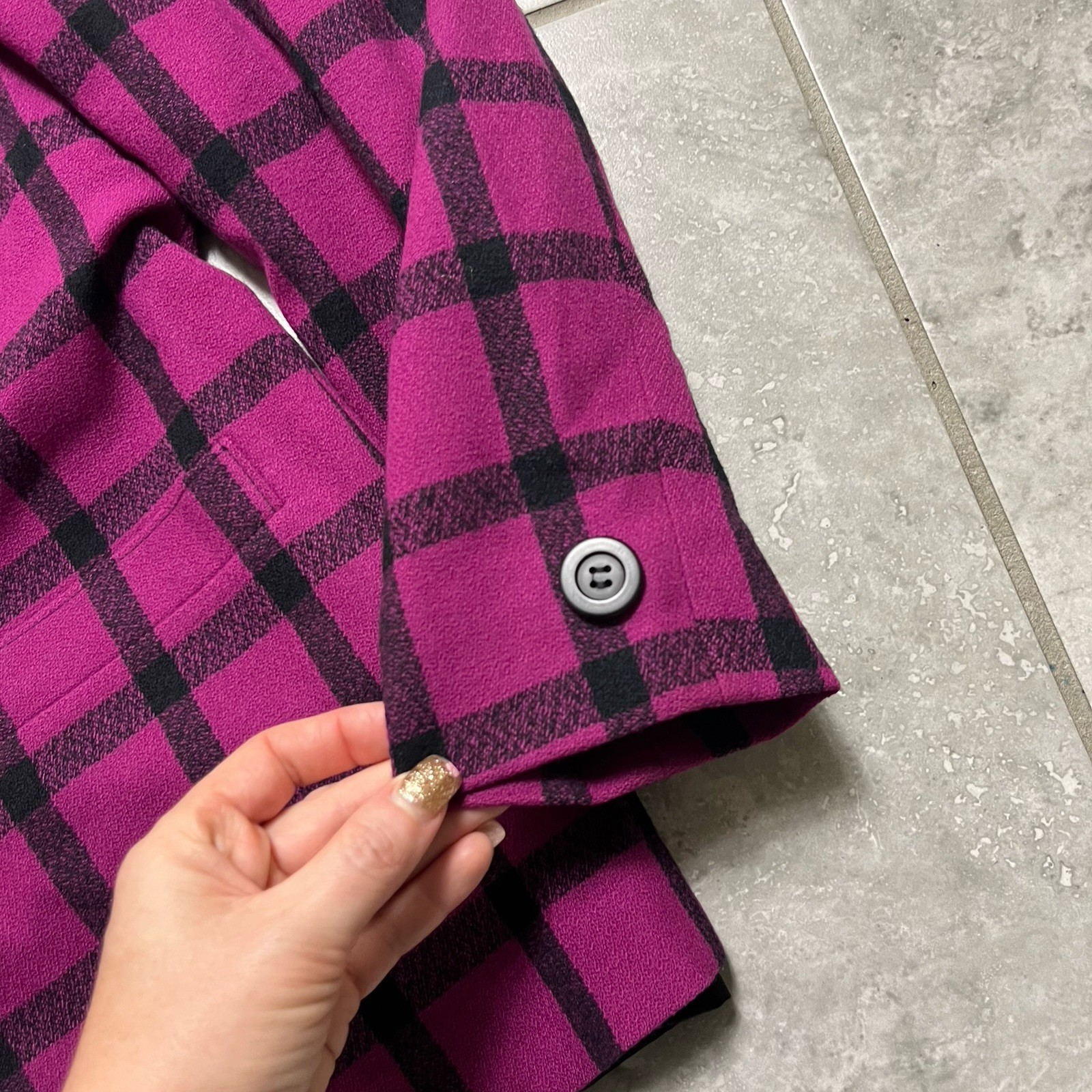 Pendleton VTG Button Virgin Wool Blazer Plaid Bla… - image 7