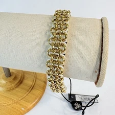 Nogu Supreme Kismet Links Bracelet White 18K Gold Plated Stainless Steel NEW