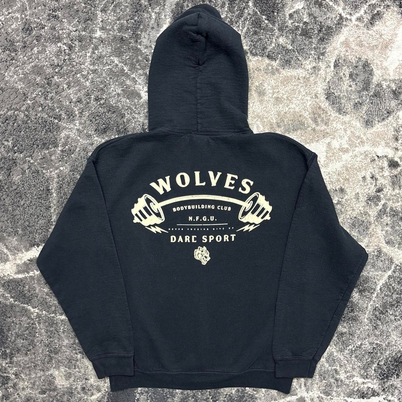 Darc Sport Hoodie Mens Small Wolves Black Pullover Sweatshirt NFGU Limited /100
