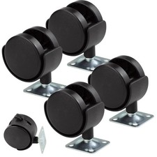 Kuqqi 4 Pack 2 Inch Plastic Furniture Casters, Nylon Swivel 2 inch, black 