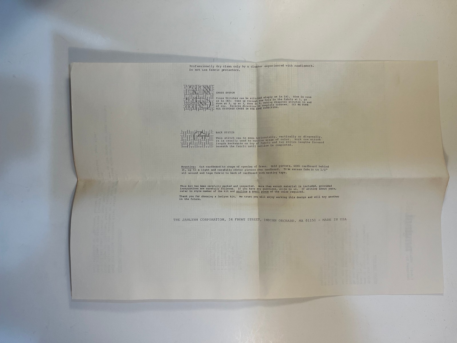 Janlynn Counted Cross-Stitch Kit #10-63 "Welcome" - Opened