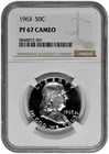 1963 50C Proof Silver Franklin Half Dollar NGC Graded PF 67 Cameo White Coin