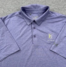 Under Armour Polo Shirt Mens 2XL Purple TPC Las Vegas Golf Stretch Heatgear