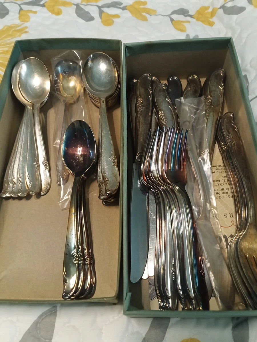 Wm. Rogers & Son 1900-1940 Flatware-Set Antique US Silver-Plated