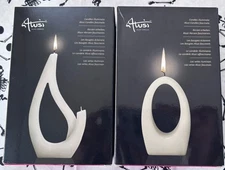 Alusi LUNA & SABA White Multi-Flame Taper Unscented Modern Style Candles